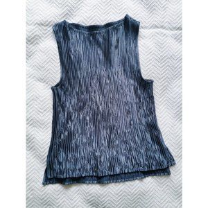 Vintage Price Roman Blue Crimped Sleeveless Top